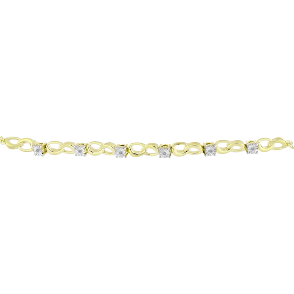 Brățară din Argint 925 Placat cu Aur ( 6.84 grame ) cu Diamant Alb 0.04 Carate