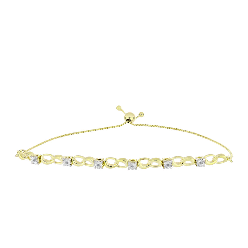 Brățară din Argint 925 Placat cu Aur ( 6.84 grame ) cu Diamant Alb 0.04 Carate 4 