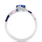 Inel din Argint 925 ( 2.83 grame ) cu Safir Albastru Australian și Topaz Alb 1.05 Carate