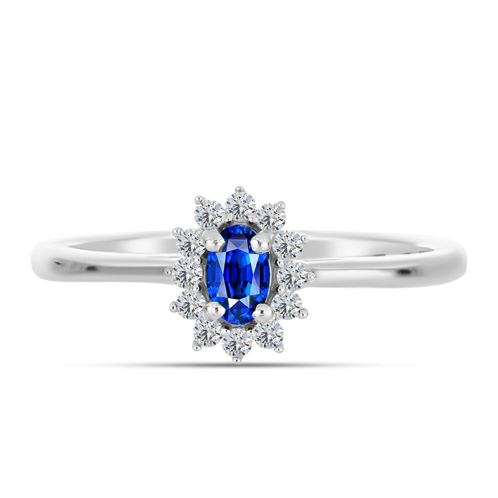 Set din Argint 925 ( 4.52 grame ) cu Safir Albastru Australian și Topaz Alb 2.23 Carate ( Cercei+Inel+Pandantiv )
