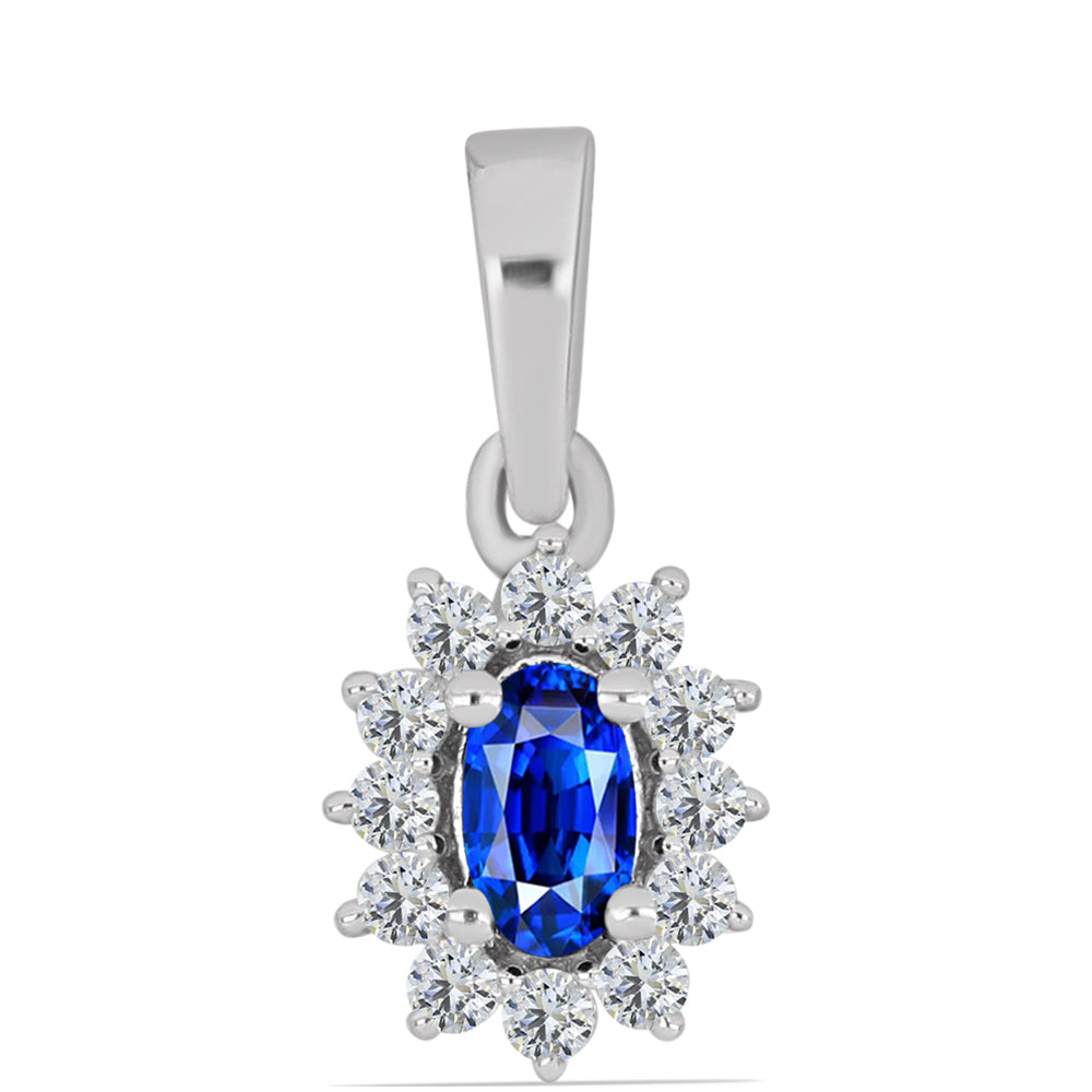 Set din Argint 925 ( 4.52 grame ) cu Safir Albastru Australian și Topaz Alb 2.23 Carate ( Cercei+Inel+Pandantiv )