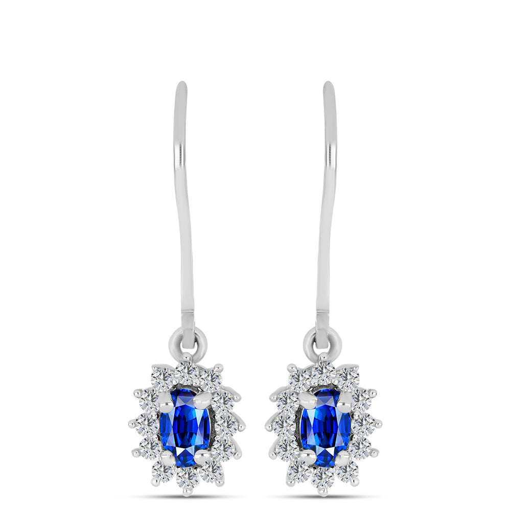 Set din Argint 925 ( 4.52 grame ) cu Safir Albastru Australian și Topaz Alb 2.23 Carate ( Cercei+Inel+Pandantiv ) 7 