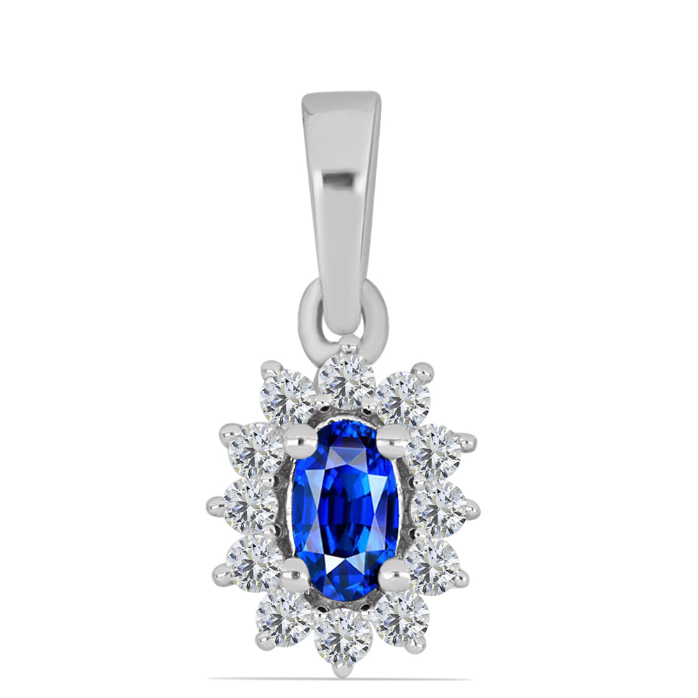 Set din Argint 925 ( 4.52 grame ) cu Safir Albastru Australian și Topaz Alb 2.23 Carate ( Cercei+Inel+Pandantiv ) 6 