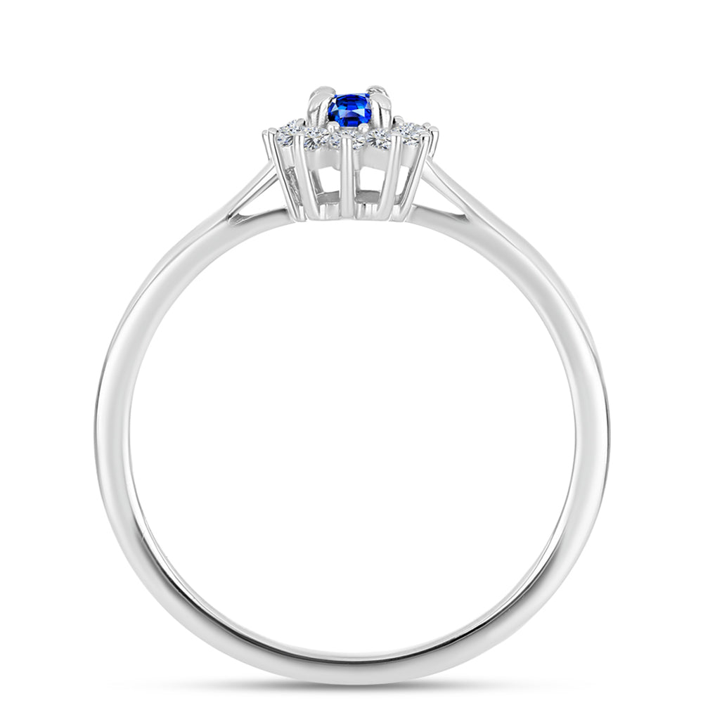 Set din Argint 925 ( 4.52 grame ) cu Safir Albastru Australian și Topaz Alb 2.23 Carate ( Cercei+Inel+Pandantiv ) 16 