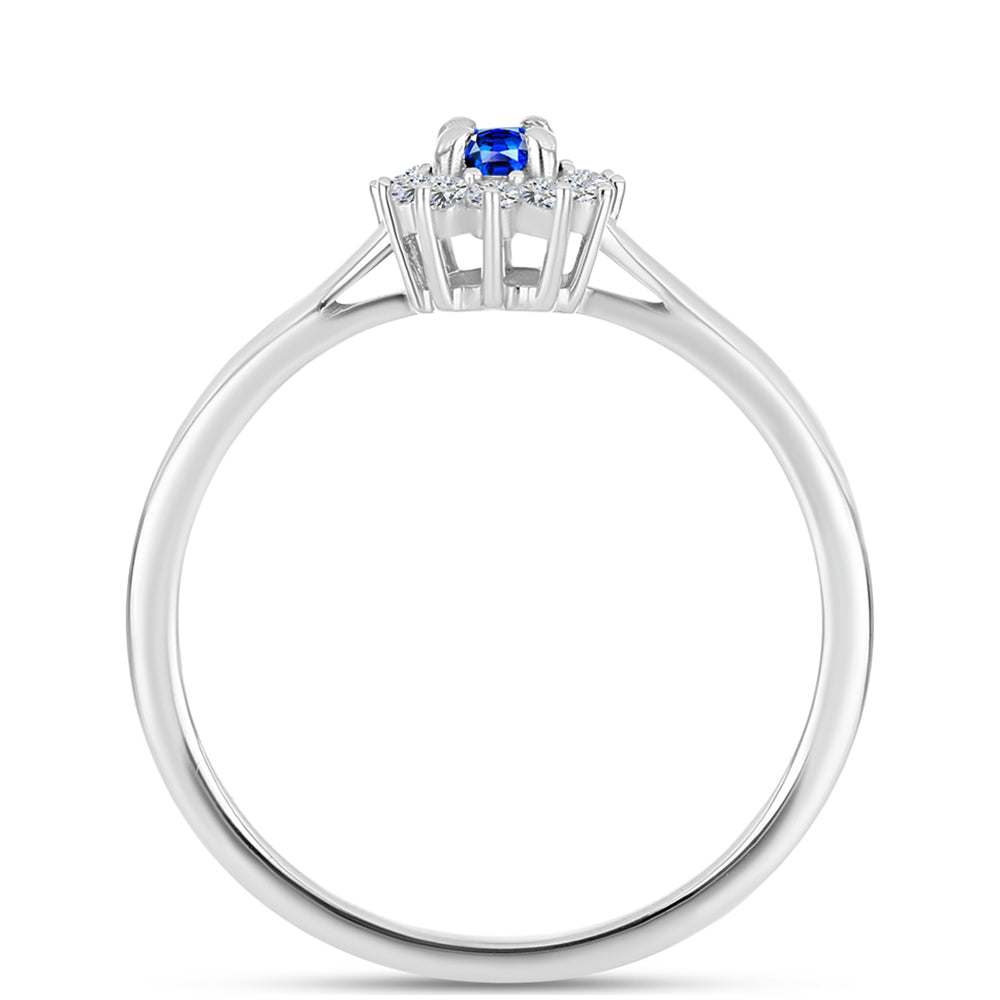 Set din Argint 925 ( 4.52 grame ) cu Safir Albastru Australian și Topaz Alb 2.23 Carate ( Cercei+Inel+Pandantiv ) 3 