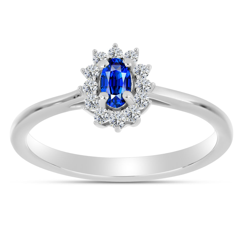 Set din Argint 925 ( 4.52 grame ) cu Safir Albastru Australian și Topaz Alb 2.23 Carate ( Cercei+Inel+Pandantiv ) 12 
