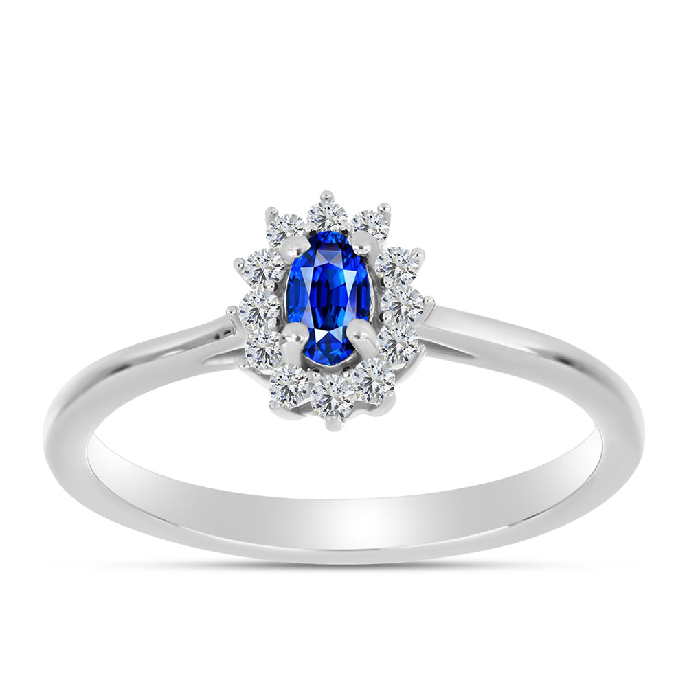 Set din Argint 925 ( 4.52 grame ) cu Safir Albastru Australian și Topaz Alb 2.23 Carate ( Cercei+Inel+Pandantiv )