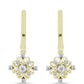 Cercei din Argint 925 Placat cu Aur ( 3.93 grame ) cu Diamant Alb și Topaz Alb 0.21 Carate