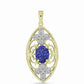 Pandantiv din Argint 925 Placat cu Aur ( 3.38 grame ) cu Drusă Violet și Topaz Alb 1.77 Carate