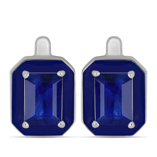 Cercei din Argint 925 ( 3.43 grame ) cu Safir Albastru Australian 2.78 Carate