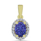 Pandantiv din Argint 925 Placat cu Aur ( 1.35 grame ) cu Drusă Violet și Topaz Alb 1.5 Carate
