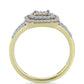 Inel din Argint 925 Placat cu Aur ( 2.83 grame ) cu Diamant Alb și Topaz Alb 0.47 Carate