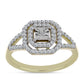 Inel din Argint 925 Placat cu Aur ( 2.83 grame ) cu Diamant Alb și Topaz Alb 0.47 Carate