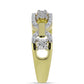 Inel din Argint 925 Placat cu Aur ( 4.21 grame ) cu Diamant Alb și Topaz Alb 0.29 Carate