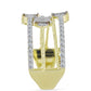 Inel din Argint 925 Placat cu Aur ( 6.06 grame ) cu Diamant Alb și Topaz Alb 0.79 Carate