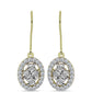 Cercei din Argint 925 Placat cu Aur ( 2.77 grame ) cu Diamant Alb și Topaz Alb 0.74 Carate