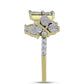Inel din Argint 925 Placat cu Aur ( 3.36 grame ) cu Diamant Alb și Topaz Alb 0.21 Carate