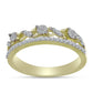 Inel din Argint 925 Placat cu Aur ( 2.84 grame ) cu Diamant Alb și Topaz Alb 0.3 Carate
