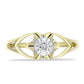 Inel din Argint 925 Placat cu Aur ( 1.84 grame ) cu Diamant Alb 0.01 Carate