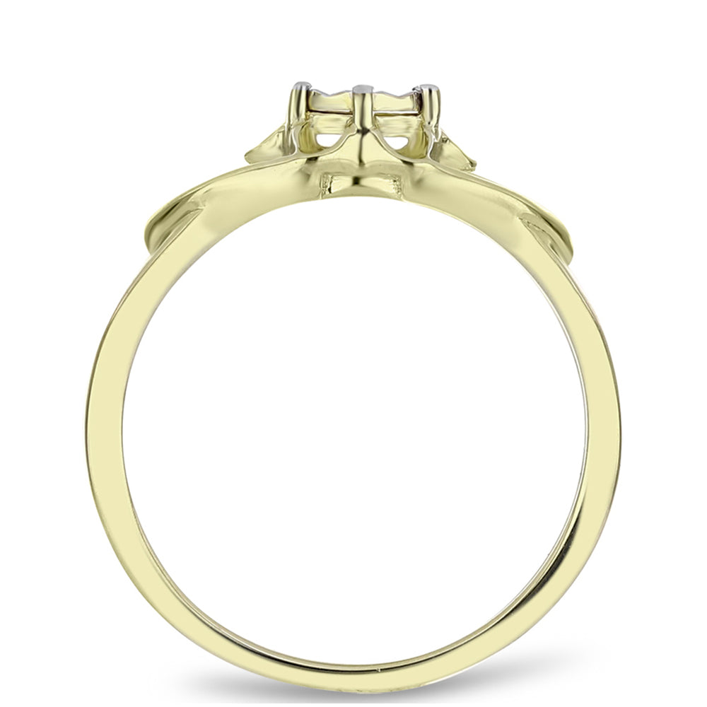Inel din Argint 925 Placat cu Aur ( 1.84 grame ) cu Diamant Alb 0.01 Carate