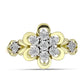 Inel din Argint 925 Placat cu Aur ( 3.26 grame ) cu Diamant Alb 0.06 Carate