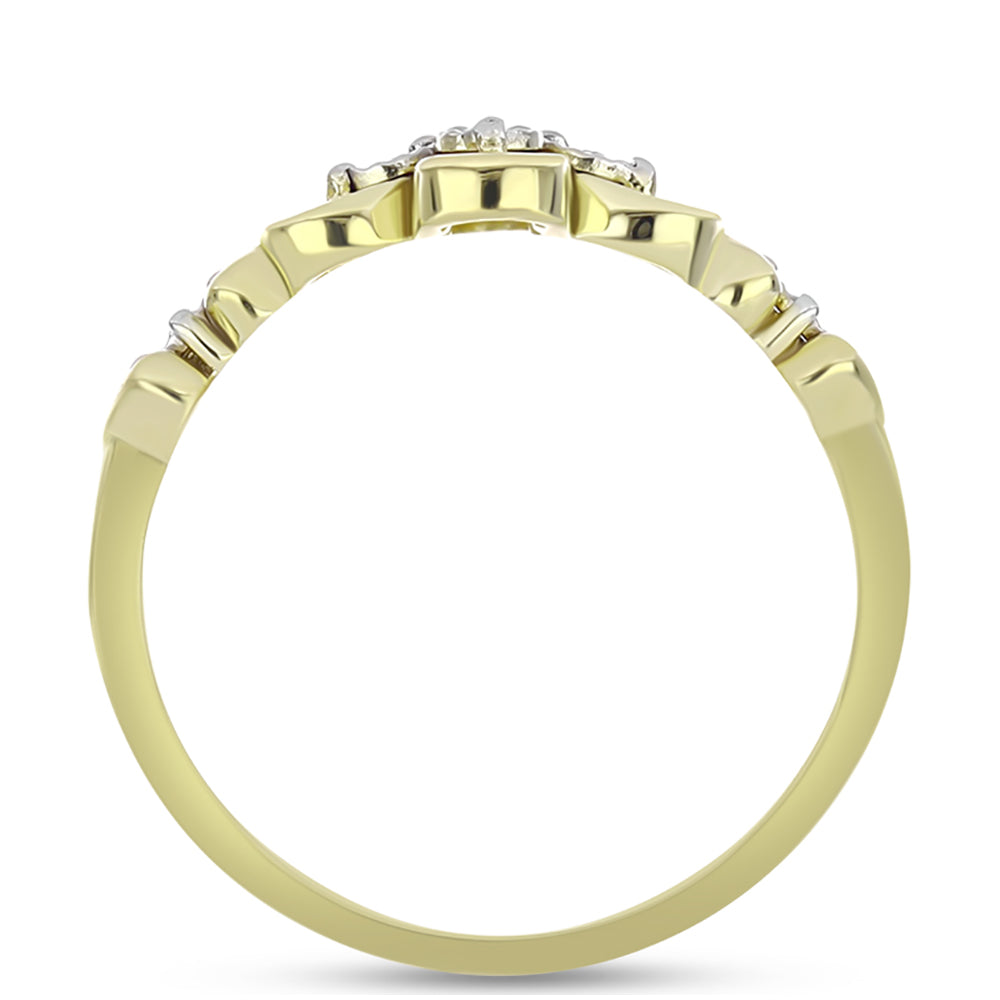 Inel din Argint 925 Placat cu Aur ( 3.26 grame ) cu Diamant Alb 0.06 Carate