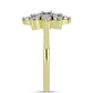 Inel din Argint 925 Placat cu Aur ( 3.5 grame ) cu Diamant Alb și Topaz Alb 0.26 Carate