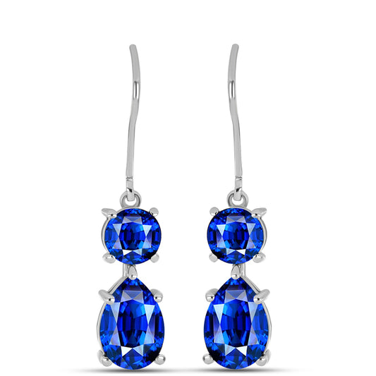 Cercei din Argint 925 ( 2.37 grame ) cu Safir Albastru Australian 7.65 Carate