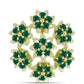 Broşă din Argint 925 Placat cu Aur ( 9.31 grame ) cu Agat Verde 3.91 Carate