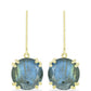 Cercei din Argint 925 Placat cu Aur ( 2.93 grame ) cu Labradorit 10.43 Carate
