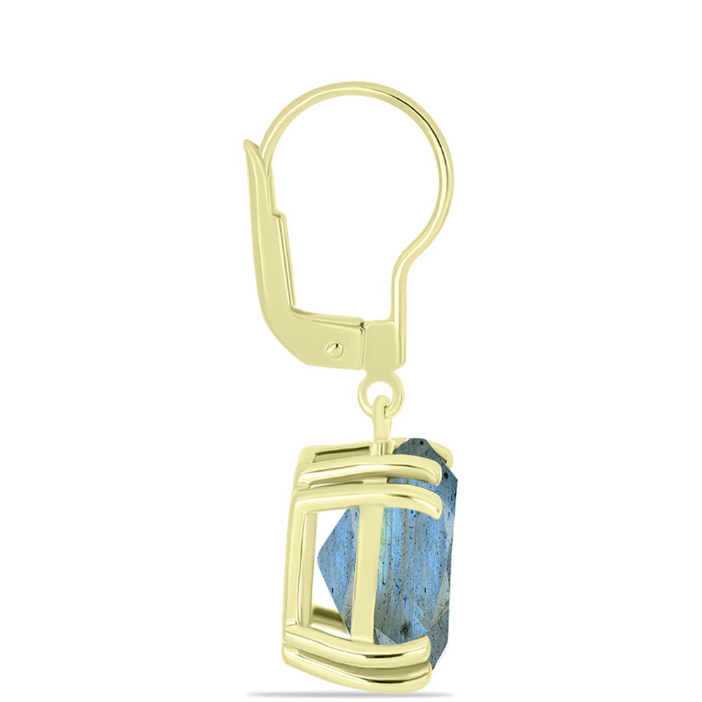 Cercei din Argint 925 Placat cu Aur ( 2.93 grame ) cu Labradorit 10.43 Carate