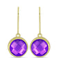 Cercei din Argint 925 Placat cu Aur ( 3.61 grame ) cu Agat Violet 6.33 Carate