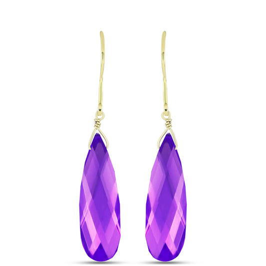 Cercei din Argint 925 Placat cu Aur ( 1.03 grame ) cu Agat Violet 24.94 Carate