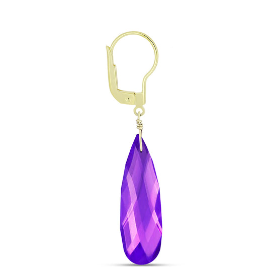 Cercei din Argint 925 Placat cu Aur ( 1.03 grame ) cu Agat Violet 24.94 Carate