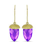 Cercei din Argint 925 Placat cu Aur ( 4.33 grame ) cu Agat Violet 13.67 Carate