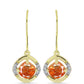 Cercei din Argint 925 Placat cu Aur ( 2.42 grame ) cu Piatra Soarelui Oregon și Topaz Alb 1.93 Carate