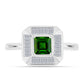 Inel din Argint 925 ( 3.46 grame ) cu Cromdiopsid și Zircon Alb 1.47 Carate