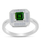 Inel din Argint 925 ( 3.46 grame ) cu Cromdiopsid și Zircon Alb 1.47 Carate