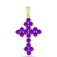 Cruce Pandantiv din Argint 925 Placat cu Aur ( 2.74 grame ) cu Agat Violet 1.92 Carate