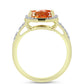 Inel din Argint 925 Placat cu Aur ( 2.89 grame ) cu Piatra Soarelui Oregon și Topaz Alb 2.64 Carate