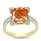 Inel din Argint 925 Placat cu Aur ( 2.89 grame ) cu Piatra Soarelui Oregon și Topaz Alb 2.64 Carate