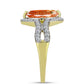 Inel din Argint 925 Placat cu Aur ( 3.58 grame ) cu Piatra Soarelui Oregon și Topaz Alb 1.96 Carate