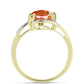 Inel din Argint 925 Placat cu Aur ( 2.61 grame ) cu Piatra Soarelui Oregon și Topaz Alb 2.08 Carate