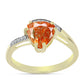 Inel din Argint 925 Placat cu Aur ( 2.61 grame ) cu Piatra Soarelui Oregon și Topaz Alb 2.08 Carate