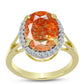 Inel din Argint 925 Placat cu Aur ( 3.49 grame ) cu Piatra Soarelui Oregon și Topaz Alb 4.42 Carate