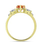 Inel din Argint 925 Placat cu Aur ( 2.14 grame ) cu Piatra Soarelui Oregon și Topaz Alb 1.33 Carate