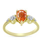 Inel din Argint 925 Placat cu Aur ( 2.14 grame ) cu Piatra Soarelui Oregon și Topaz Alb 1.33 Carate
