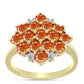 Inel din Argint 925 Placat cu Aur ( 3.49 grame ) cu Piatra Soarelui Oregon și Topaz Alb 2.3 Carate