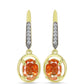 Cercei din Argint 925 Placat cu Aur ( 3.34 grame ) cu Piatra Soarelui Oregon și Topaz Alb 2.2 Carate