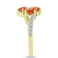 Inel din Argint 925 Placat cu Aur ( 2.28 grame ) cu Piatra Soarelui Oregon și Topaz Alb 1.5 Carate